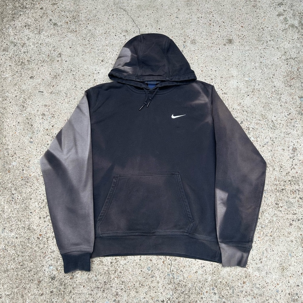 Vintage Y2K Nike Insane Sun Fading Black Pullover Sweatshirt Hoodie Fleece Large